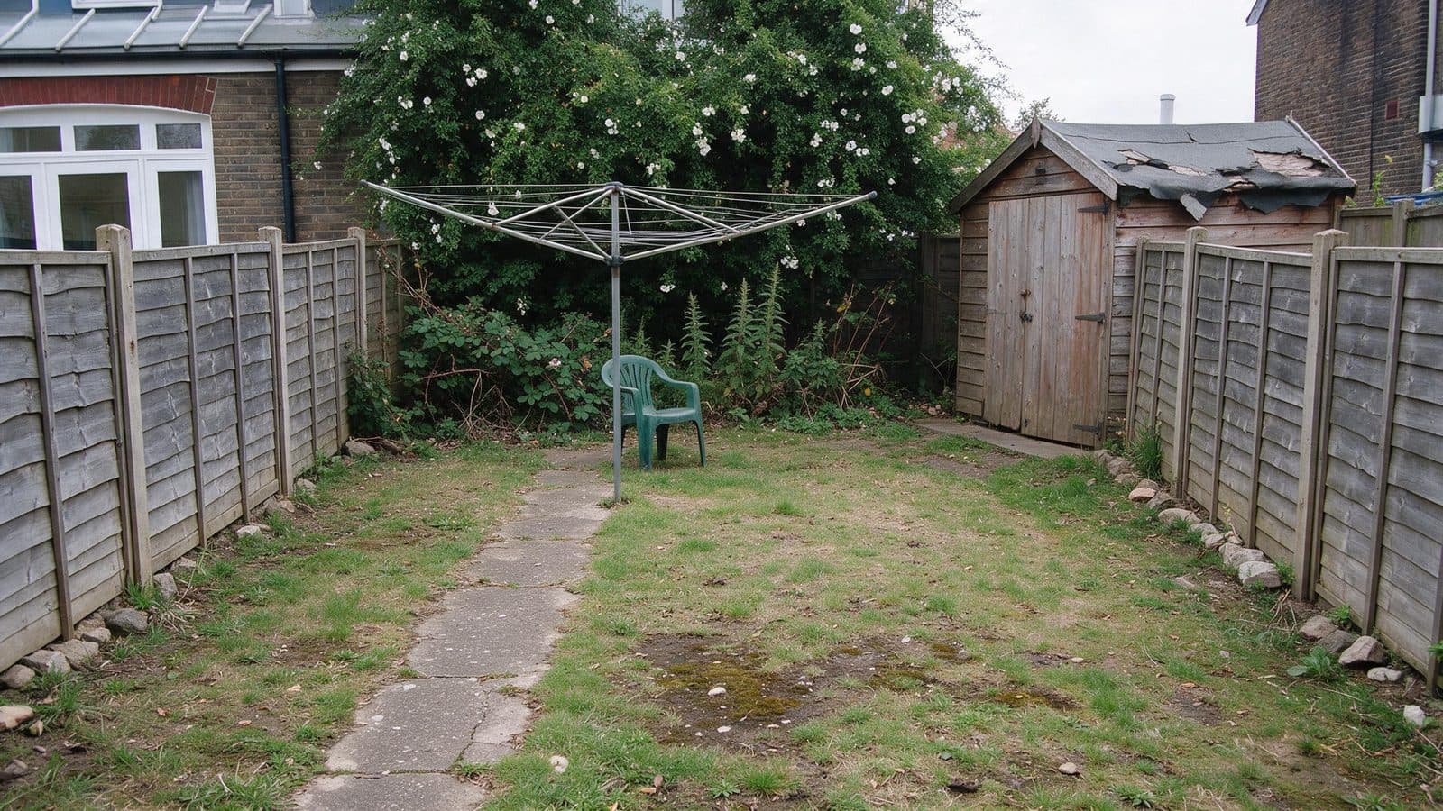 Before: Screening a long, narrow garden